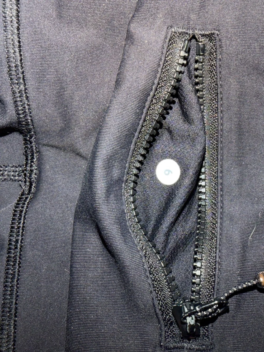 Lululemon Black Cropped Zip Leggings Ruched Waist Size 6